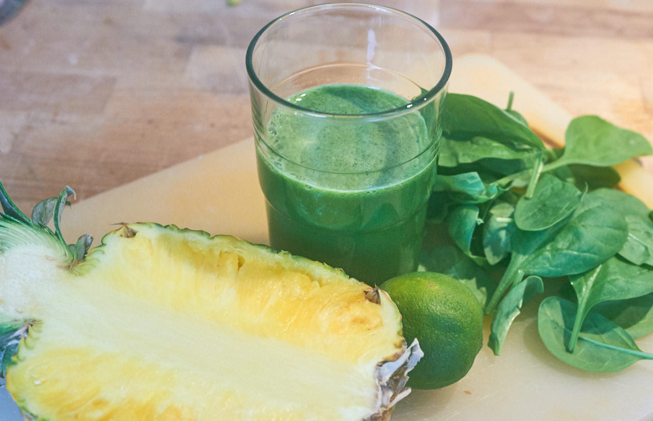 Saftrezept - Ananas, Limette und Spinat