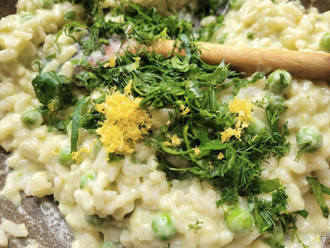 Erbsen-Zitronen-Risotto