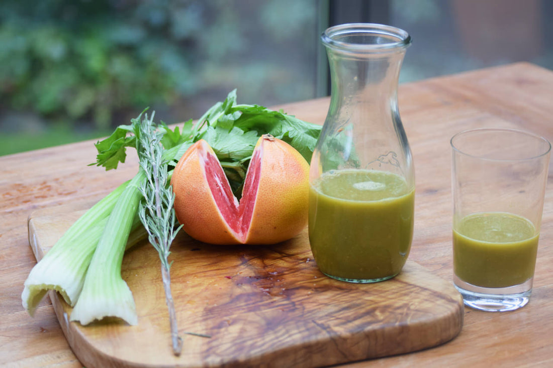 Saftrezept - Staudensellerie Grapefruit Orange Rosmarin