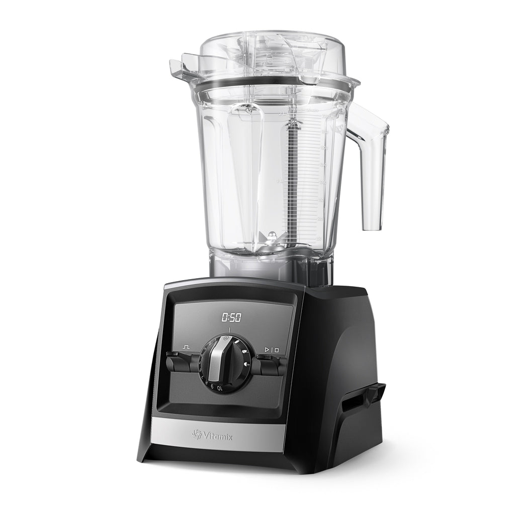 Vitamix Ascent A2500i in black with Interlock system - glamorous left side view showcasing elegant design and transparent blending container