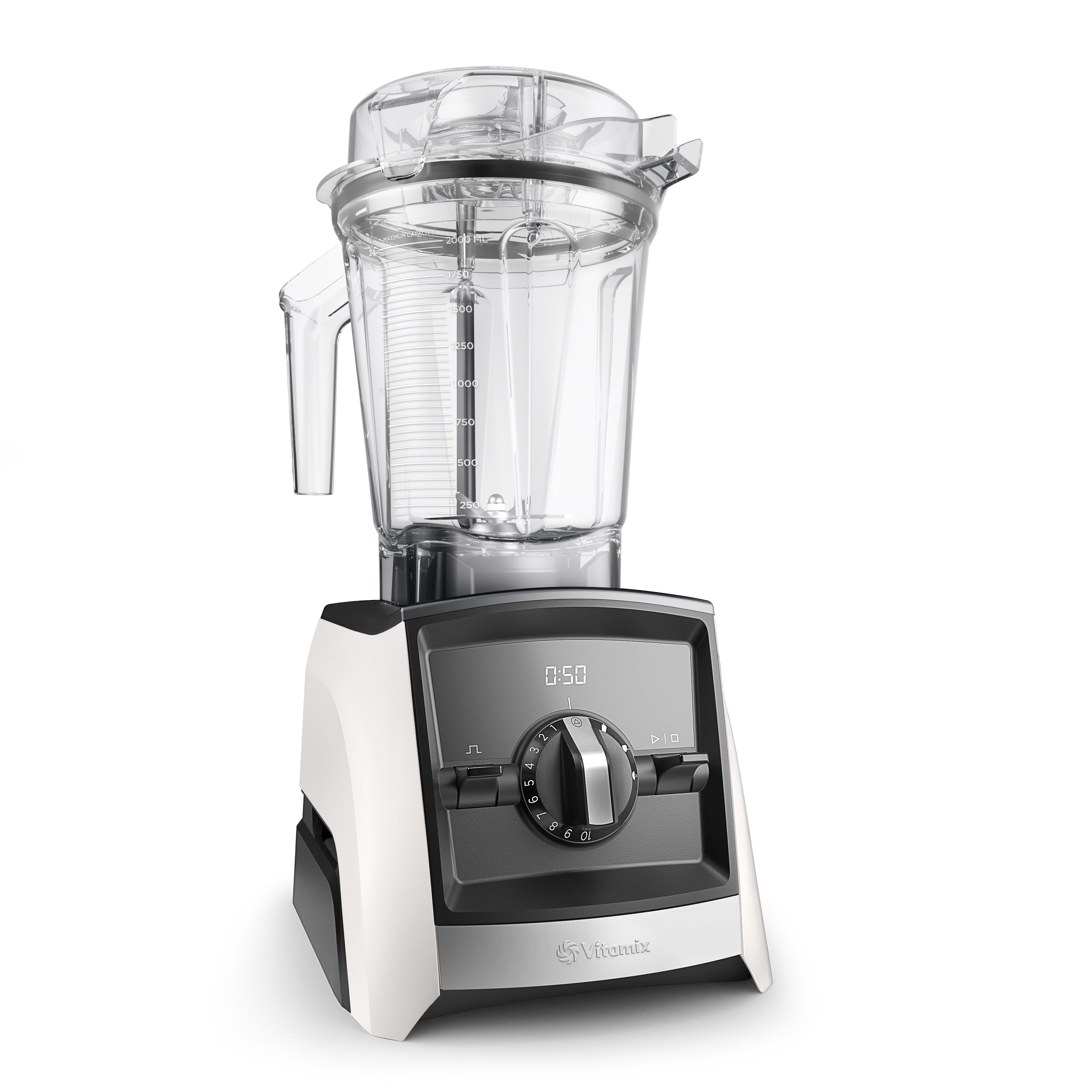 Vitamix Ascent A2500i in white - proud angled view from front left presenting timeless premium design