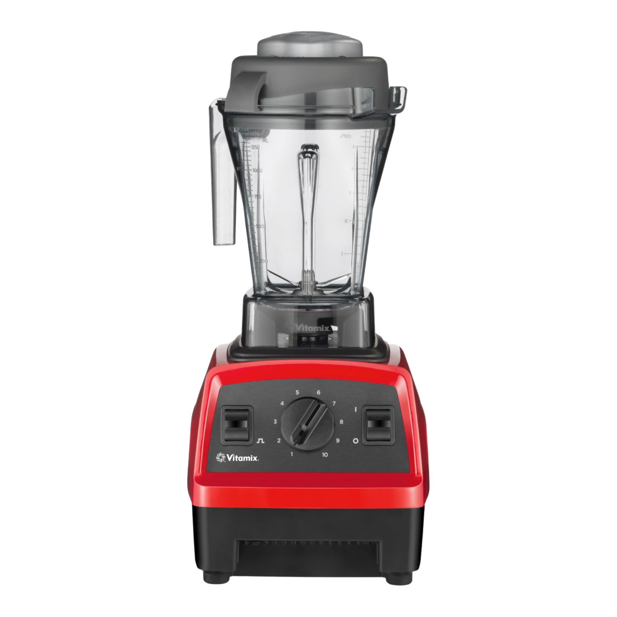 Vitamix Explorian E310 high-performance blender in red - front product view with 10-speed variable dial and pulse controls with 1.4L container

Vitamix Explorian E310 Hochleistungsmixer in Rot - Frontansicht mit 10-Gang-Drehregler und Pulstasten mit 1.4L Behälter
