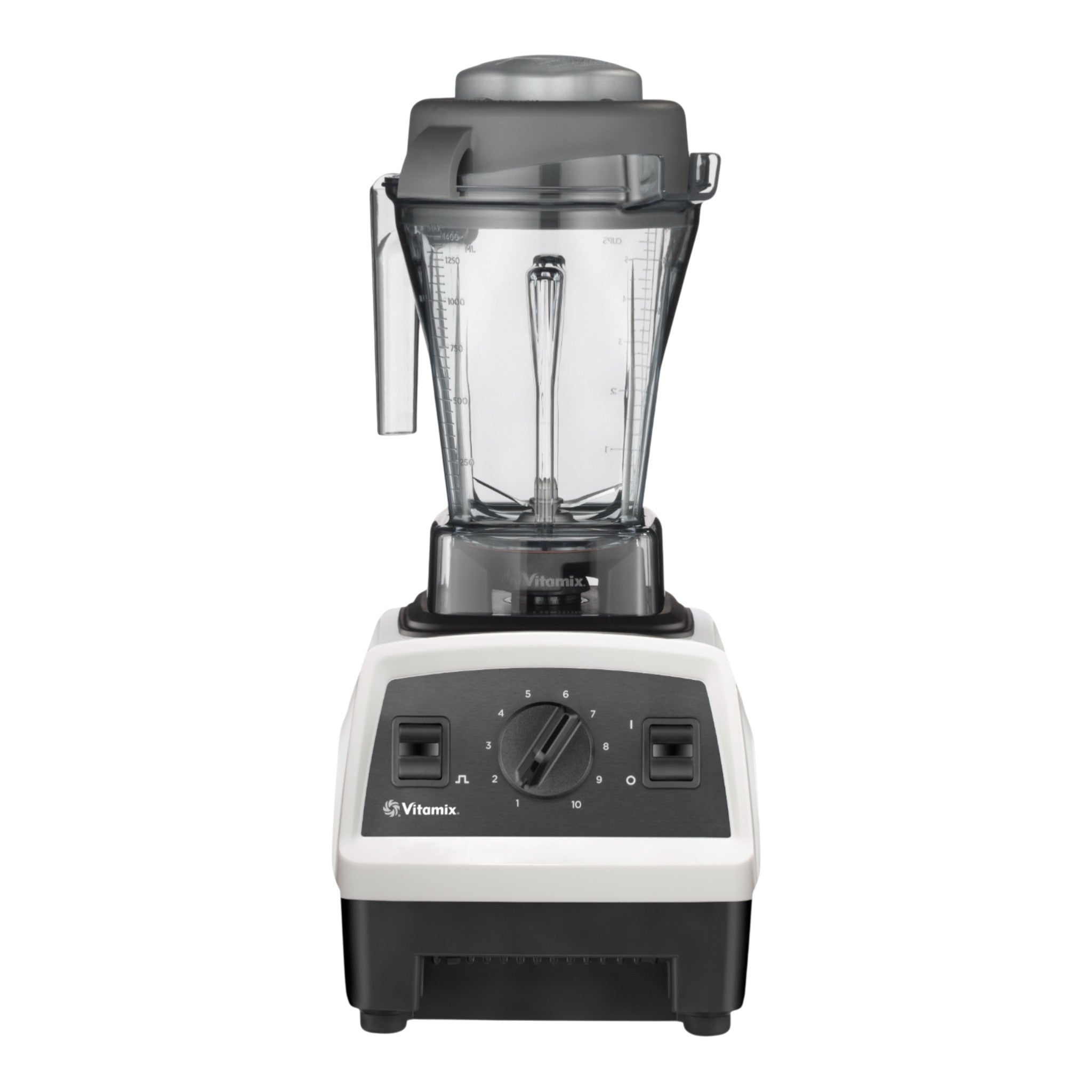 Vitamix Explorian E310 high-performance blender in white - front product view with 10-speed variable dial and pulse controls with 1.4L container

Vitamix Explorian E310 Hochleistungsmixer in Weiß - Frontansicht mit 10-Gang-Drehregler und Pulstasten mit 1.4L Behälter