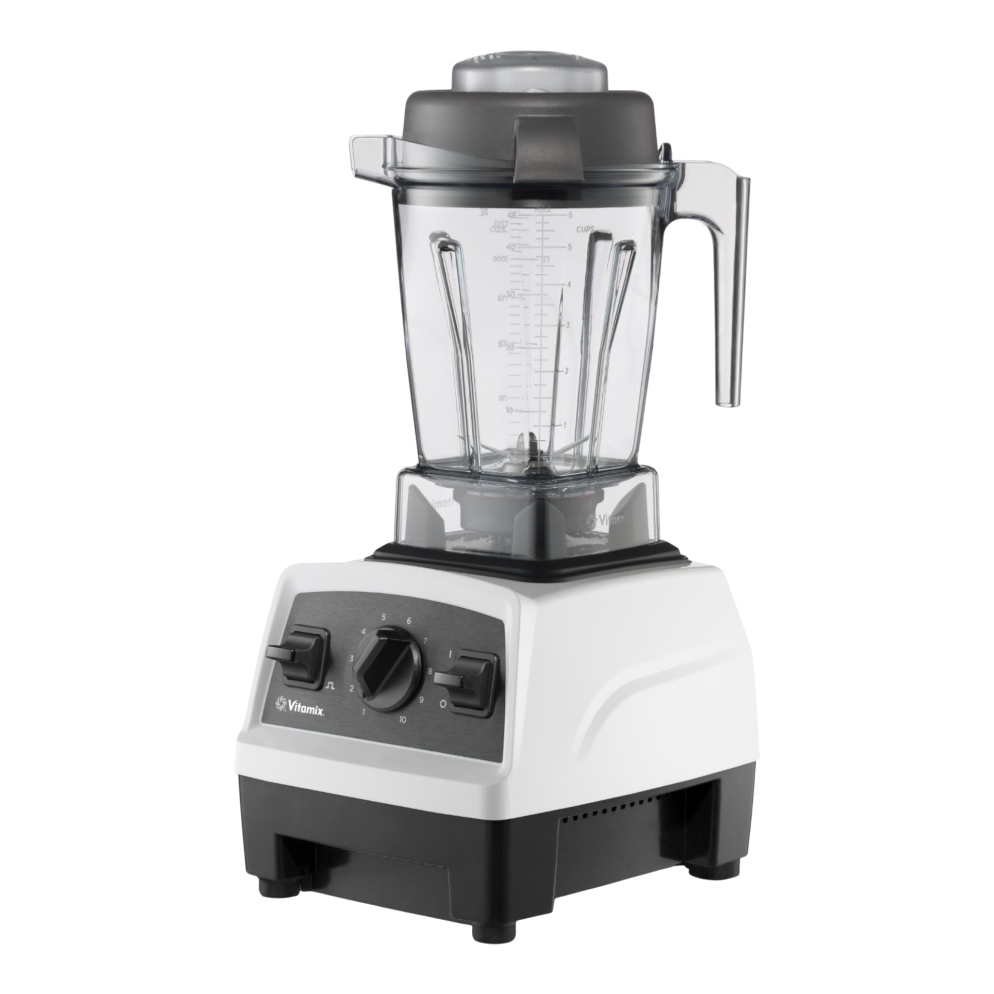 Vitamix Explorian E310 blender in white - left glamour angle showcasing the professional design and 1.4L self-cleaning container with laser-cut stainless steel blades

Vitamix Explorian E310 Mixer in Weiß - linke Glamour-Perspektive zeigt das professionelle Design und 1.4L selbstreinigenden Behälter mit lasergeschnittenen Edelstahlklingen