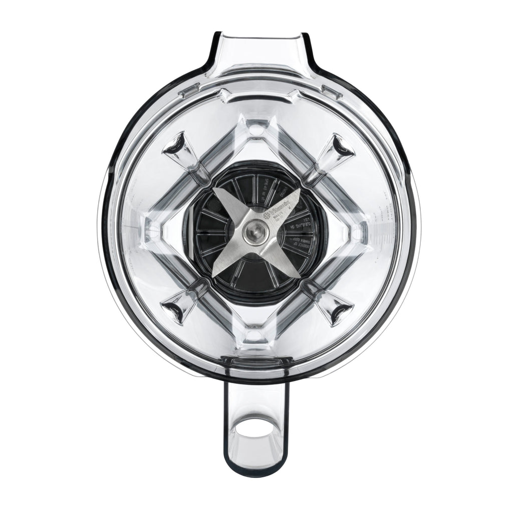 Vitamix 1.4 liter container lid with interlock system - top view showing transparent lid with central locking mechanism