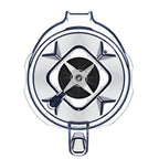 Vitamix 2.0 liter container lid with interlock system - top view showing central locking mechanism and blades