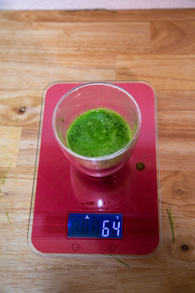 Weizengrassaft auf Waage (64 g)