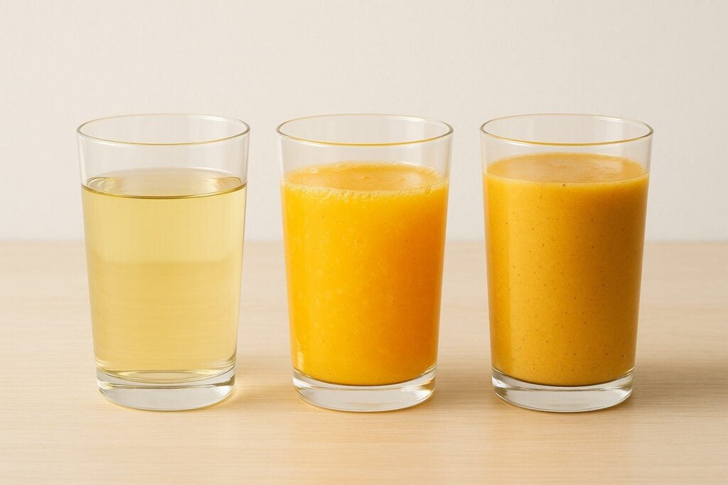 Verschiedene Säfte im Glas