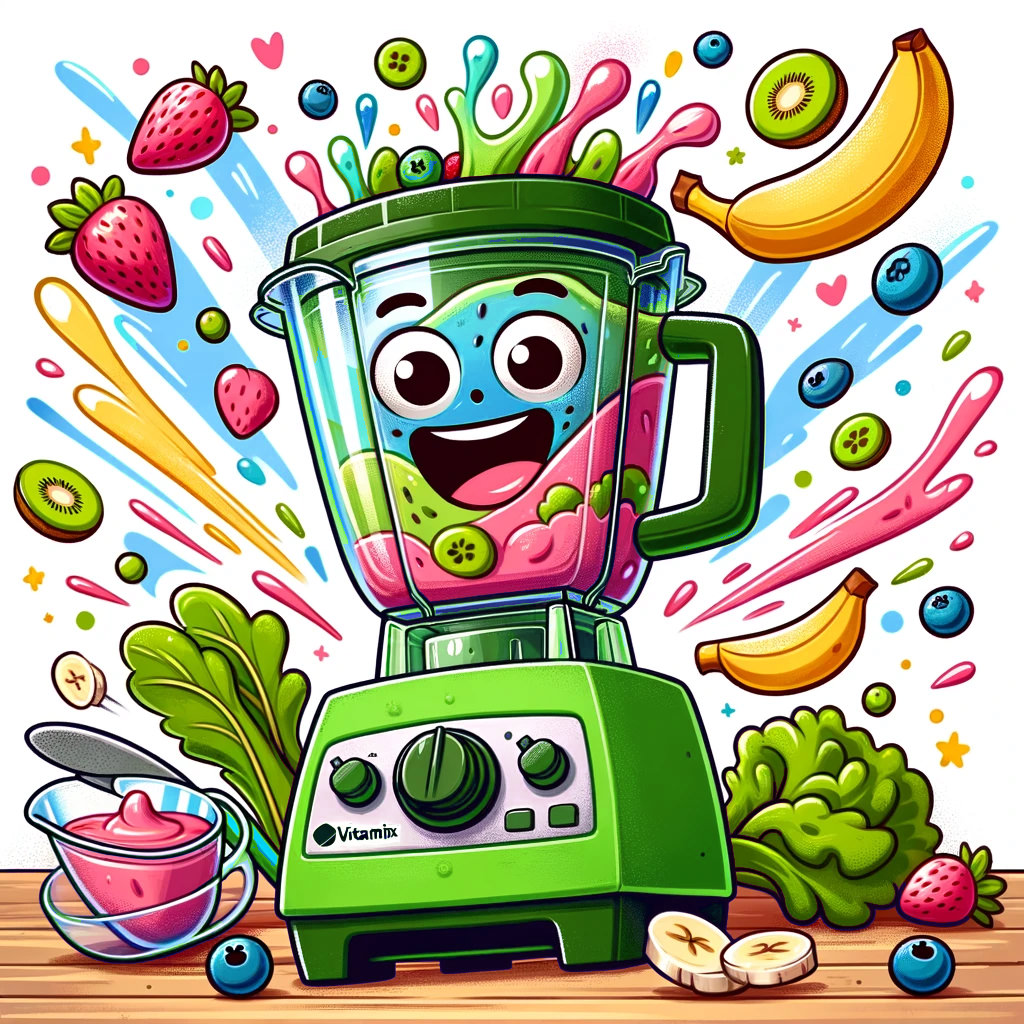 Lustiger Vitamix Blender mixt Rezept
