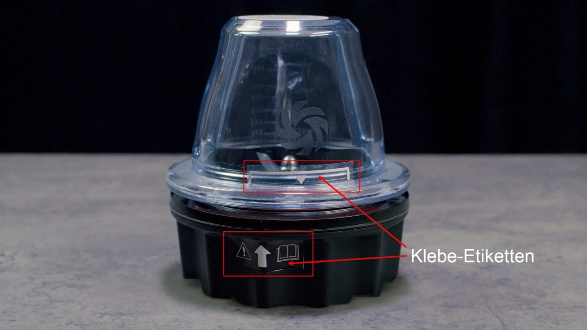 Vitamix Messerblock und 225 ml Mixbehälter mit Etiketten