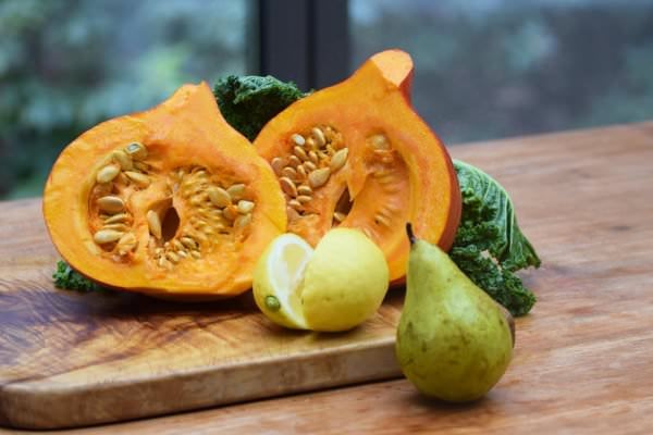 Zutaten Kuerbis Gruenkohl Birne