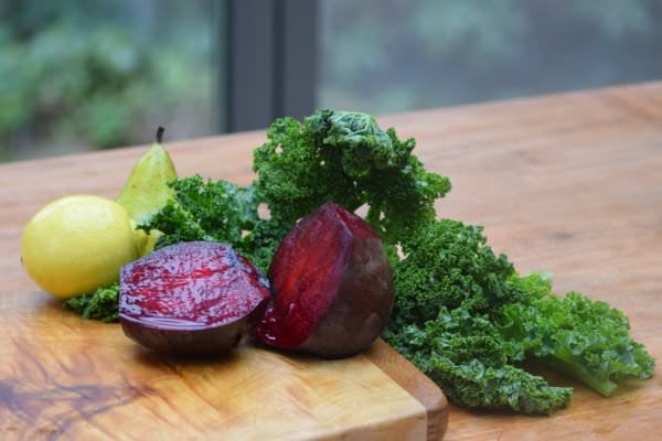 Zutaten rote Beete Gruenkohl Birne